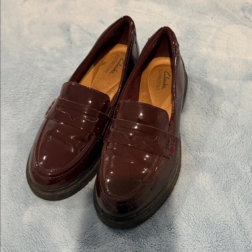 Clarks Burgundy Loafers